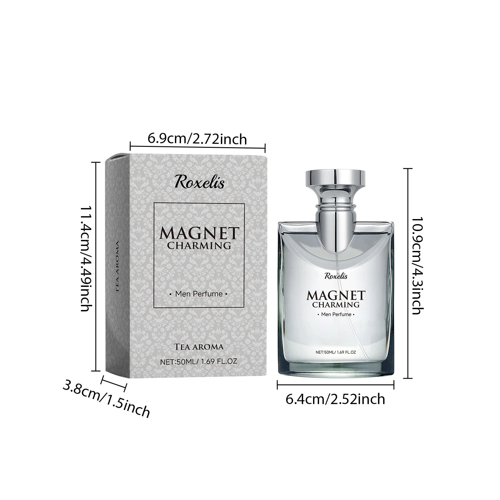 Roxelis 50ml Magnet Charming Men Perfume Tea Scent Bergamot Fragrance Freshing Lasting Glamour Flirting Dating Pheromone Perfume