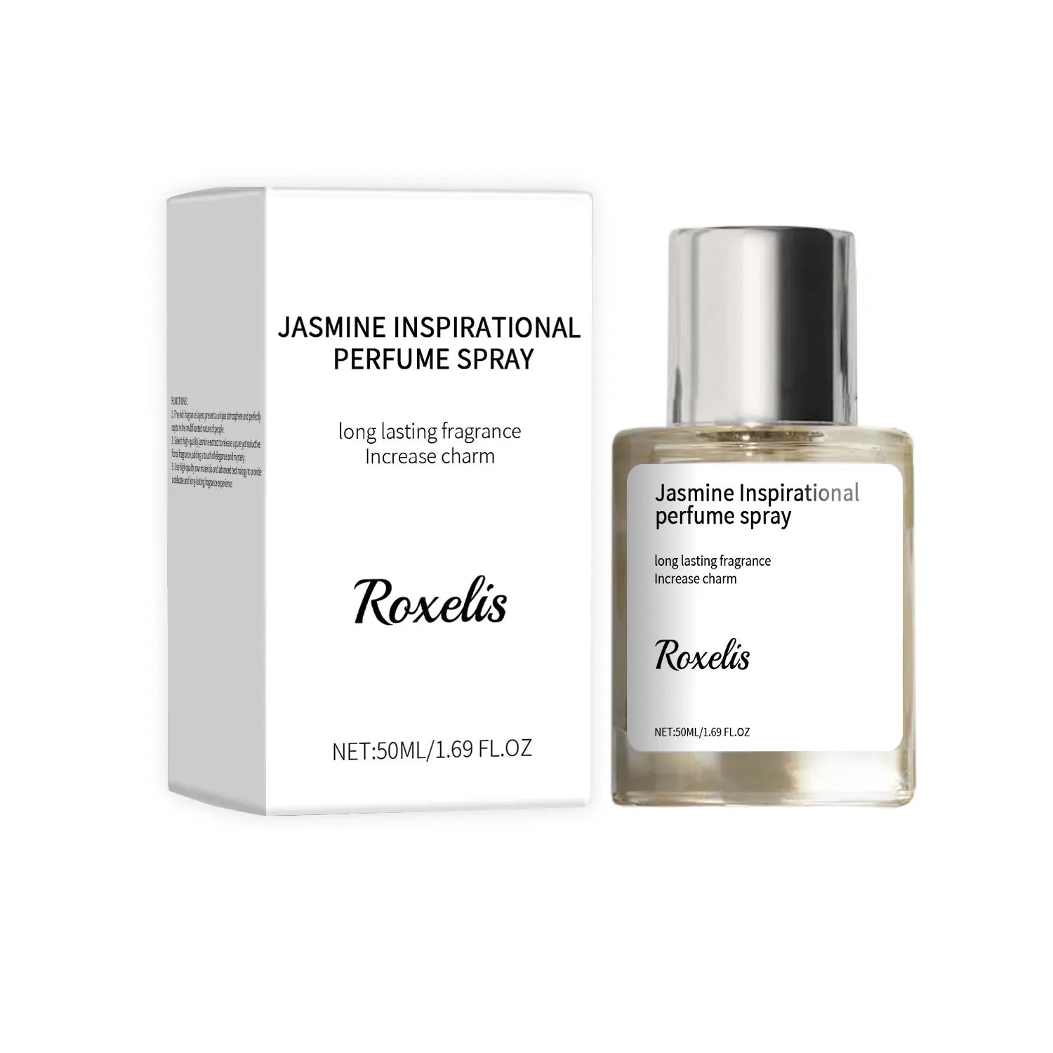 50ml Jasmine Perfume Spray - Attract Pheromone Enhanced Long Lasting Fresh Scent Inspirational Women's Fragrance Dating Charm