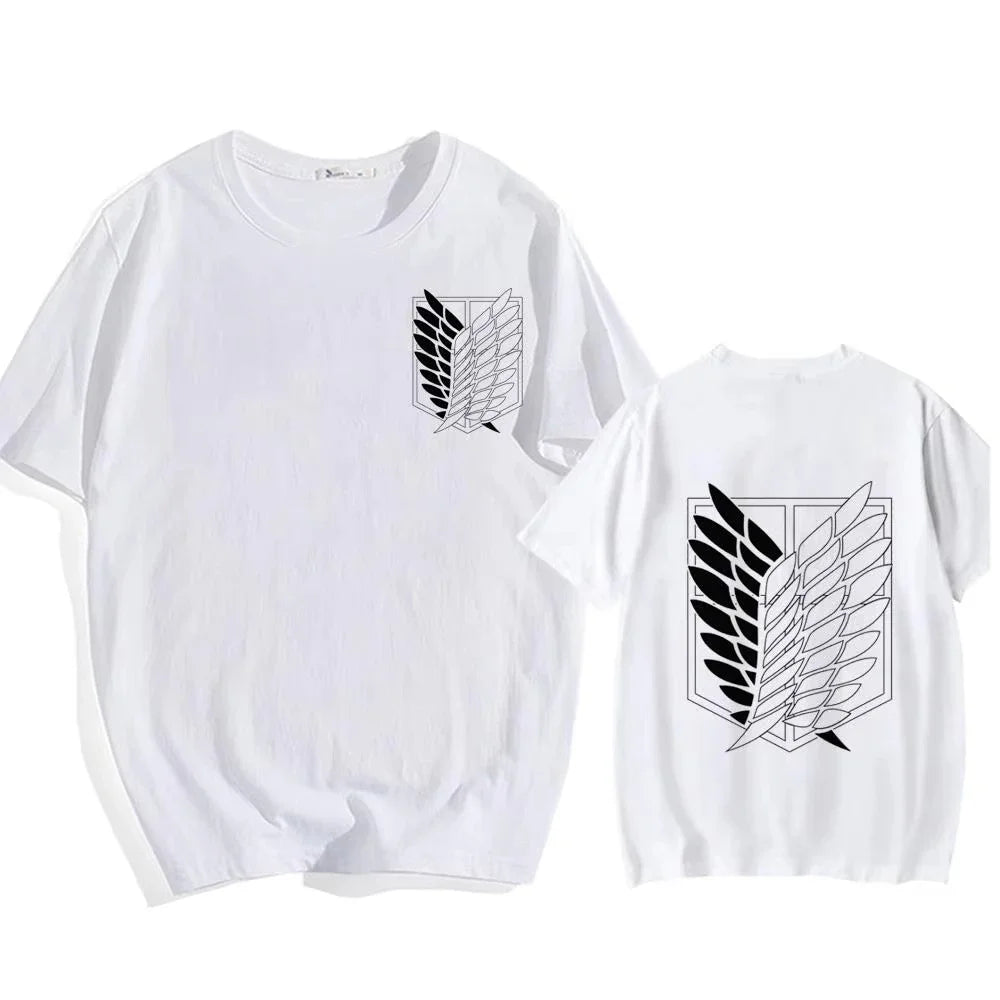 Attack on Titan Streetwear Men's T Shirt Eren Yeager Shingeki No Kyojin  Anime Summer Cotton Women Tops Tees Casual High Quality