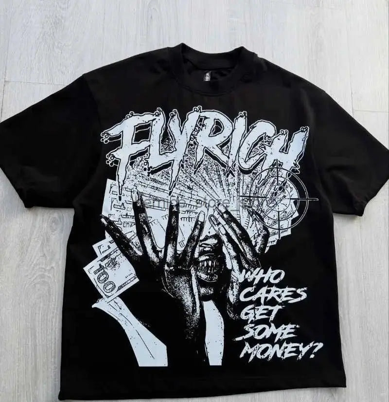 Y2k Harajuku Streetwear Men and Women Short Sleeved Fashion New Cartoon Print Design Shirt Retro Hip Hop Trend Oversized T-Shirt