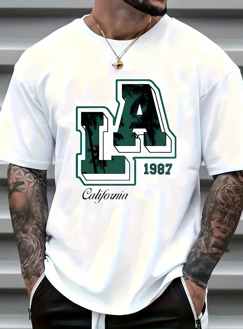 Fashionable new men's soft and loose letter and number printed multifunctional top suitable for summer outdoor men's breathable