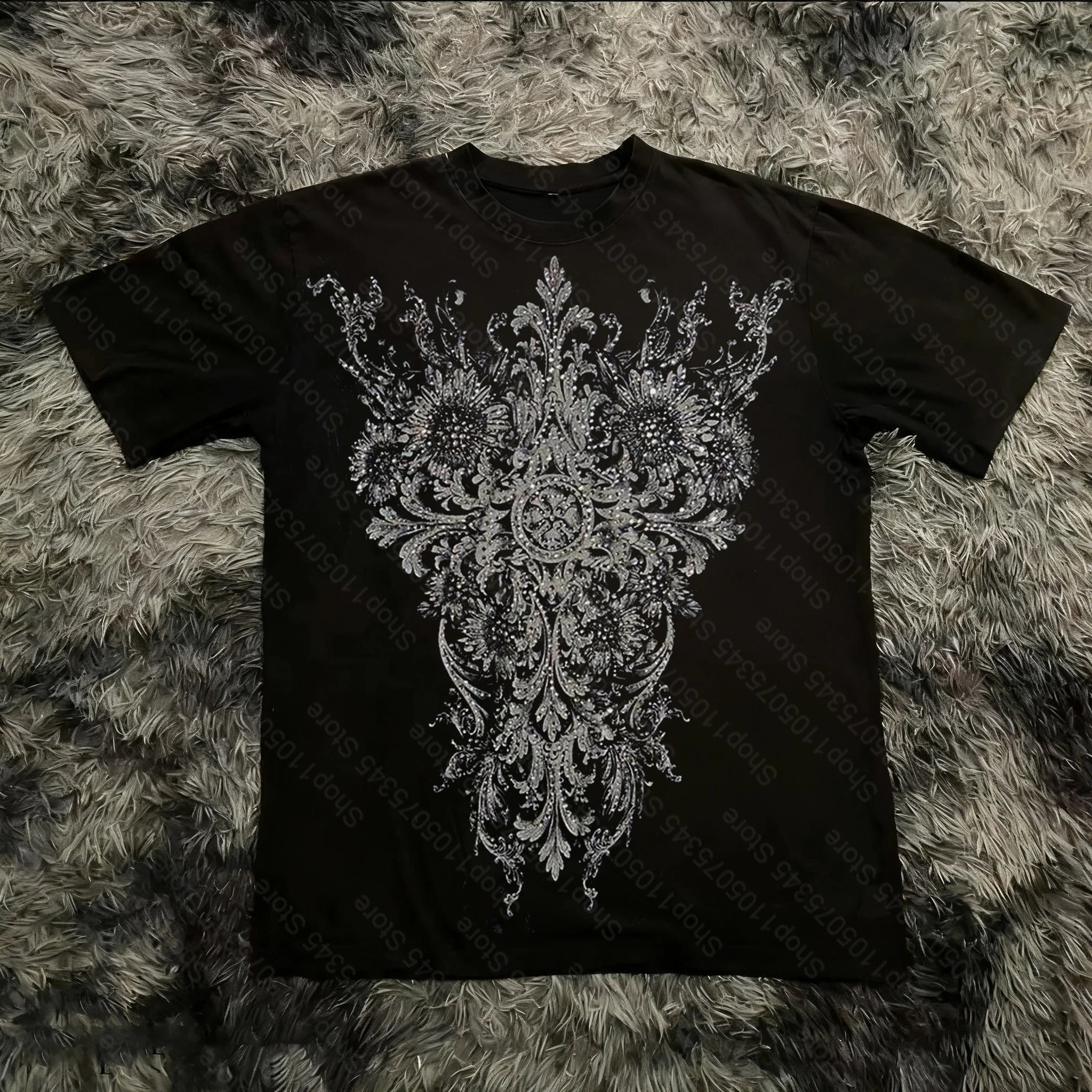 Summer Classic Y2K Gothic Style T-shirt Print Oversized T Shirt High Street Shirts Round Neck Cotton Tops Mens Women T Shirt Tee