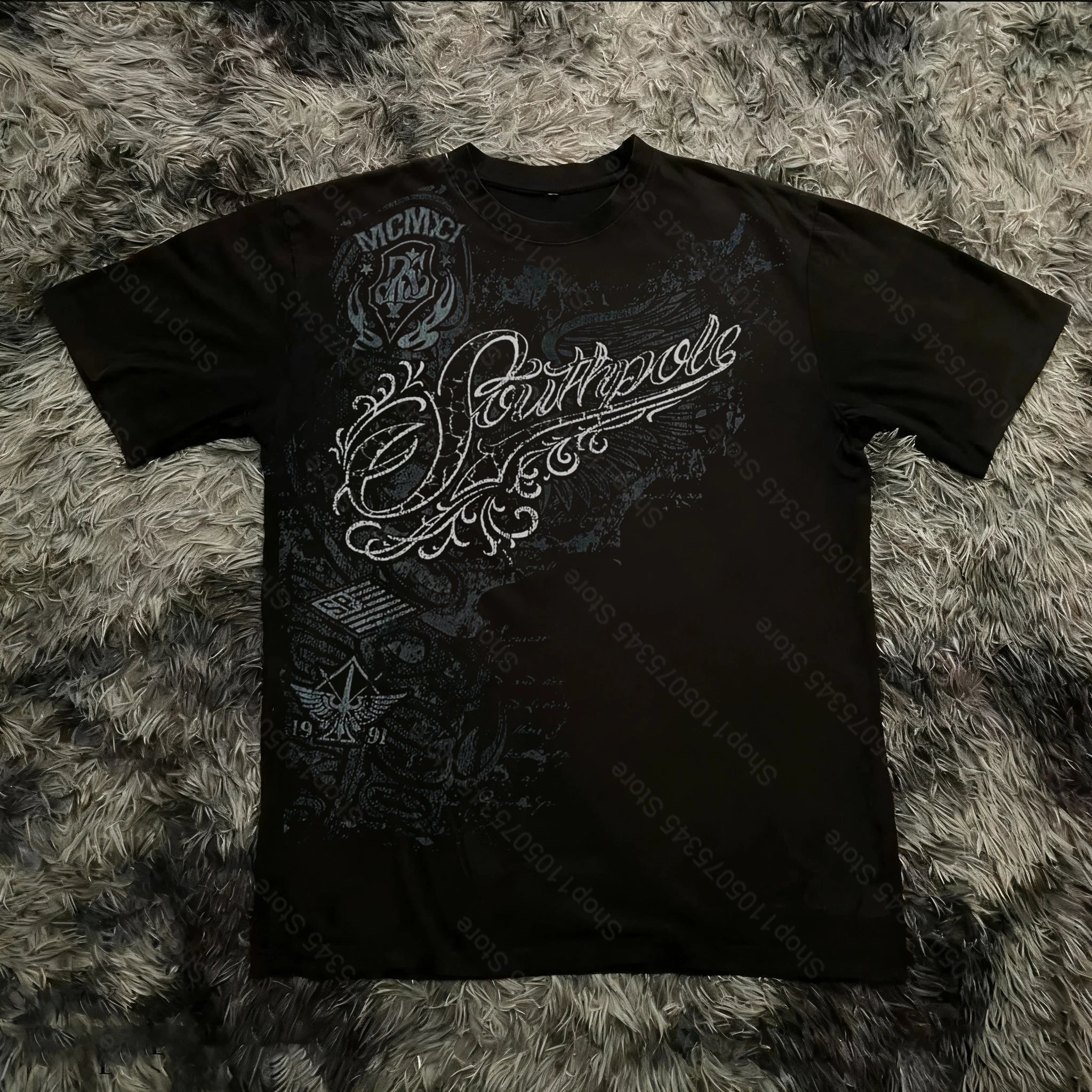 Summer Classic Y2K Gothic Style T-shirt Print Oversized T Shirt High Street Shirts Round Neck Cotton Tops Mens Women T Shirt Tee