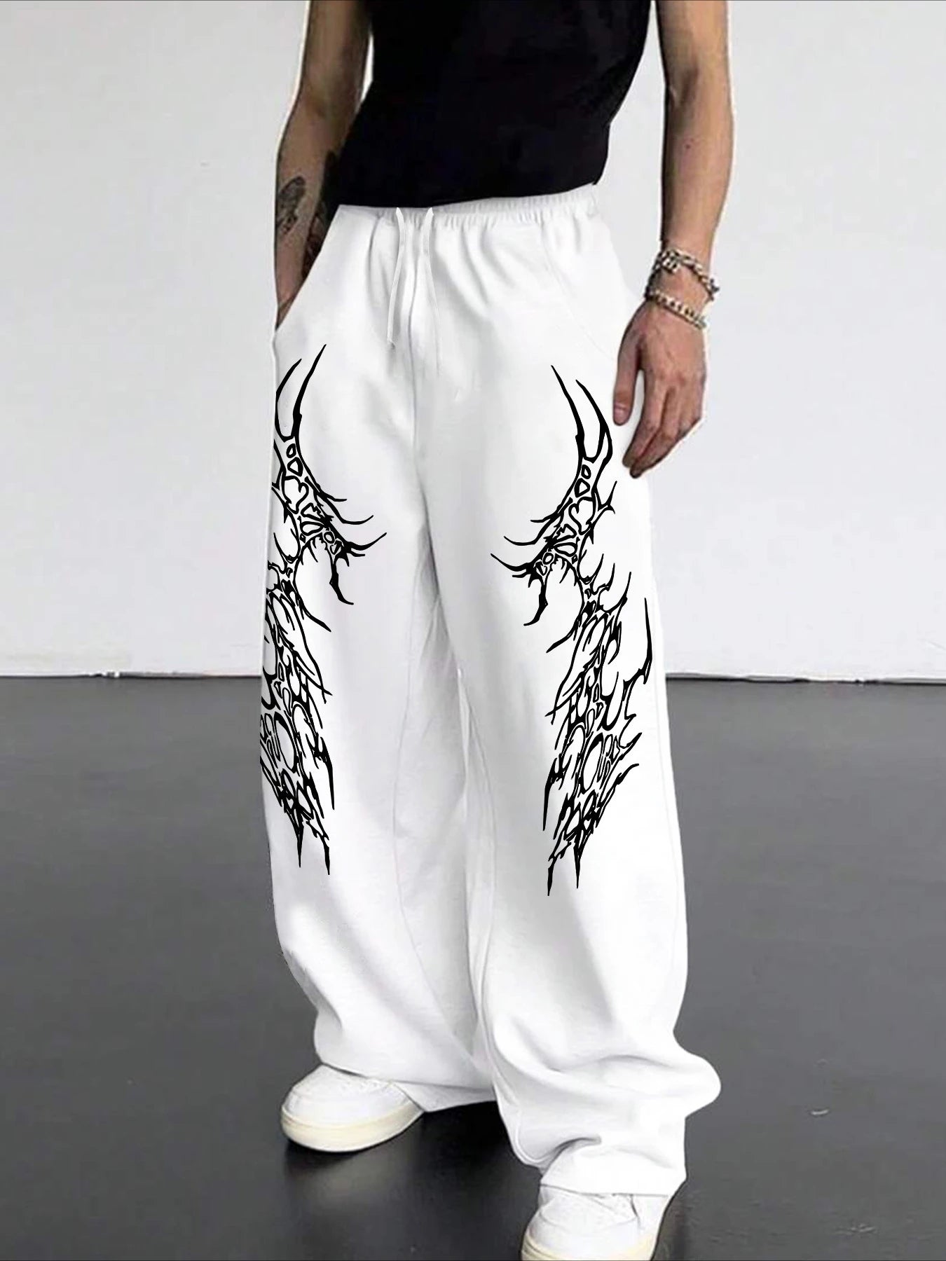 2026 Fashion New Dark Retro Striped Gothic Loose Straight Leg Pants Suitable for Outdoor Street Hip-hop Harajuku Casual Pants