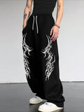 2026 Fashion New Dark Retro Striped Gothic Loose Straight Leg Pants Suitable for Outdoor Street Hip-hop Harajuku Casual Pants