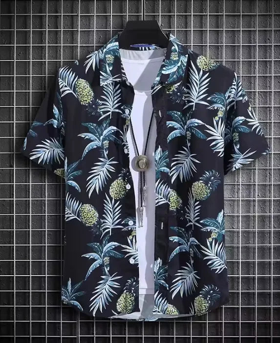Men's Hawaiian Shirts 3D Print Coconut Palm Graphics Fashion Button Short Sleeve Lapel Streetwear Hawaiian Shirts For Men Summer