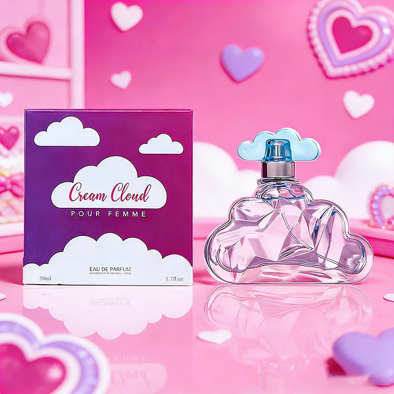 Cloud Perfume Floral Fruity Gourmand Notes, Long Lasting Sweet Praline Candy Creamy Musk Aromatic Eau De Parfum For Women 50ML