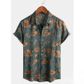 2025 New Men's Shirt Polyester Fashion Casual Graphic Beach Shirt Summer Daily Short Sleeve Oversized Loose Hawaiian Shirts Tops