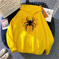 Men's Spider Graphic Gothic Printed Hoodies Casual Vintage Sweashirts Woman Autunm Winter Long Sleeve Hooded Pullovers Clothes