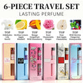 6-piece travel set, men's and women's eau de toilette spray, long-lasting fragrance, 6 different flavors, perfect for holiday gi