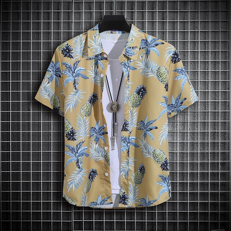 Men's Hawaiian Shirts 3D Print Coconut Palm Graphics Fashion Button Short Sleeve Lapel Streetwear Hawaiian Shirts For Men Summer
