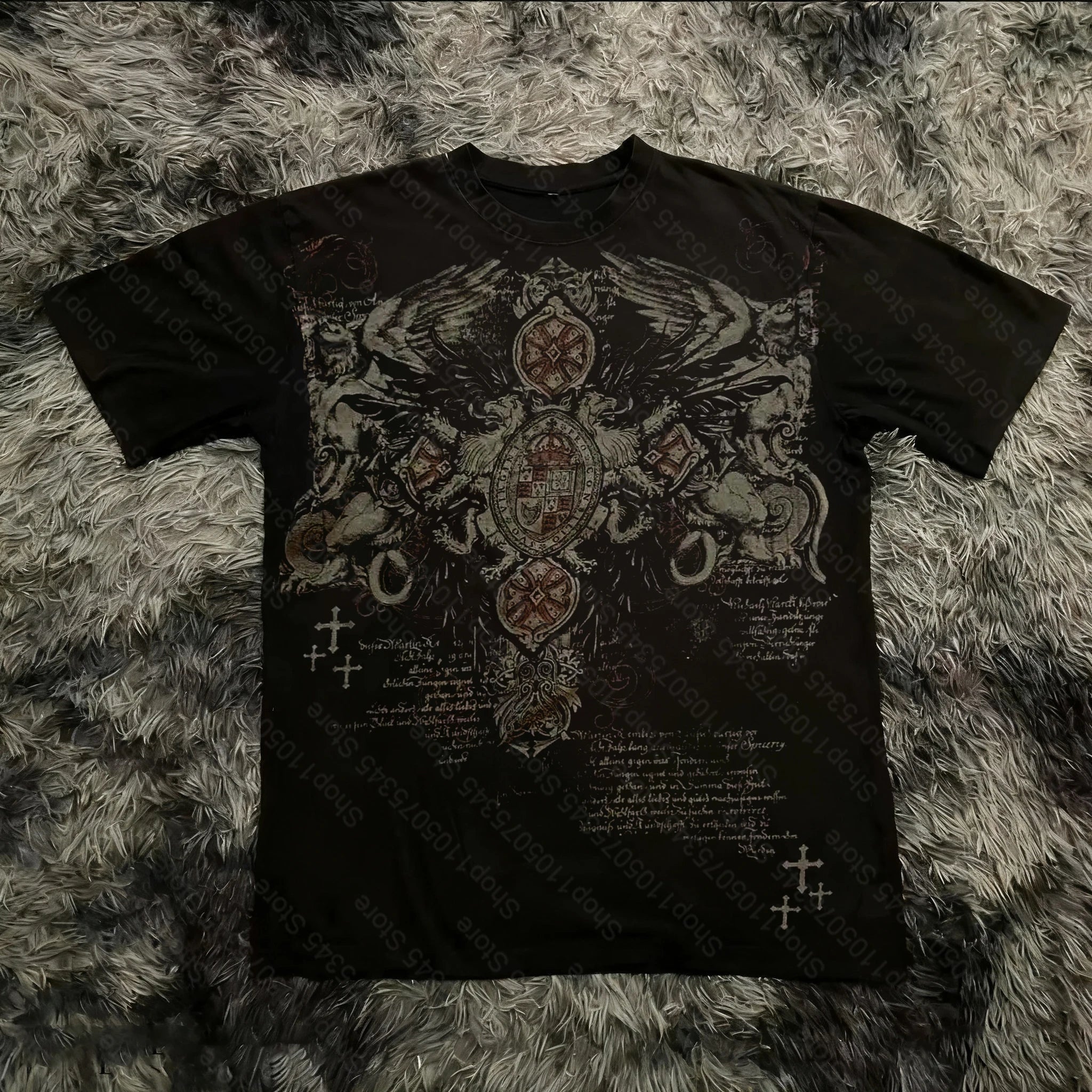 Summer Classic Y2K Gothic Style T-shirt Print Oversized T Shirt High Street Shirts Round Neck Cotton Tops Mens Women T Shirt Tee