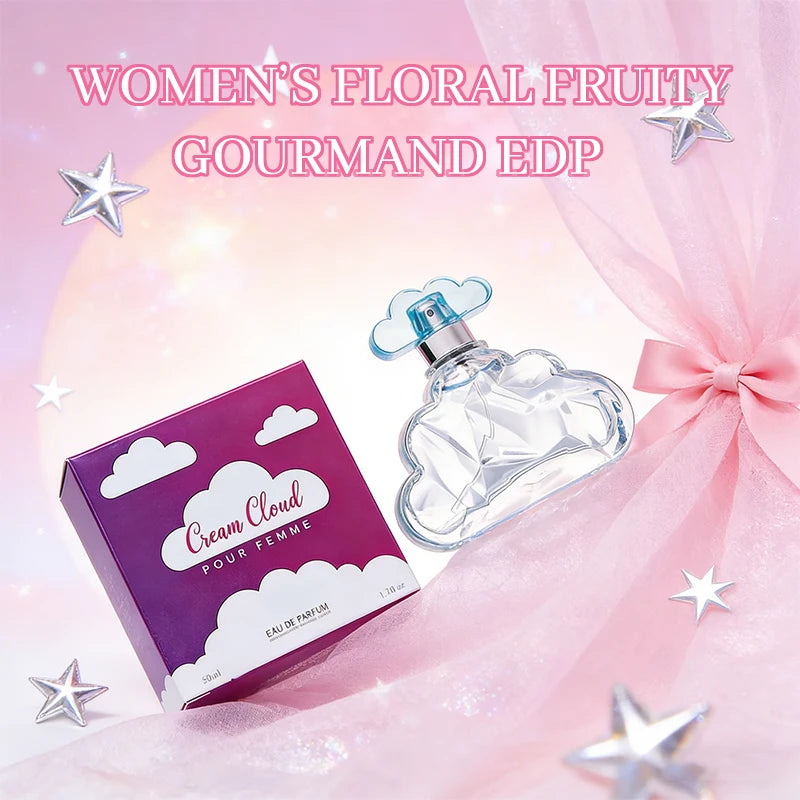 Cloud Perfume Floral Fruity Gourmand Notes, Long Lasting Sweet Praline Candy Creamy Musk Aromatic Eau De Parfum For Women 50ML