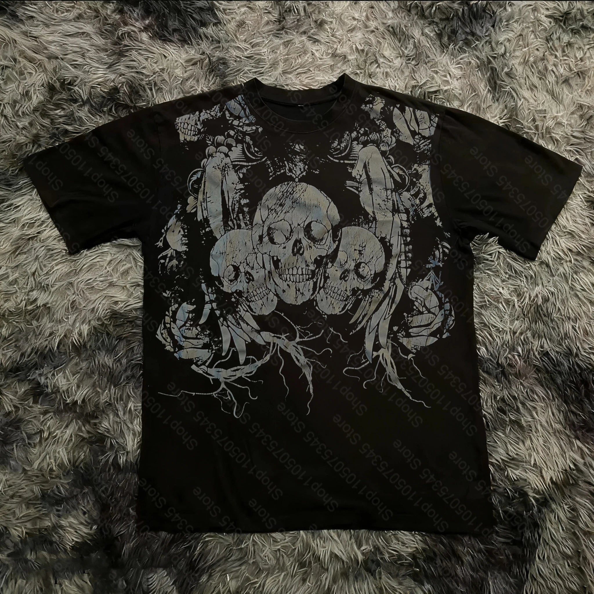 Summer Classic Y2K Gothic Style T-shirt Print Oversized T Shirt High Street Shirts Round Neck Cotton Tops Mens Women T Shirt Tee